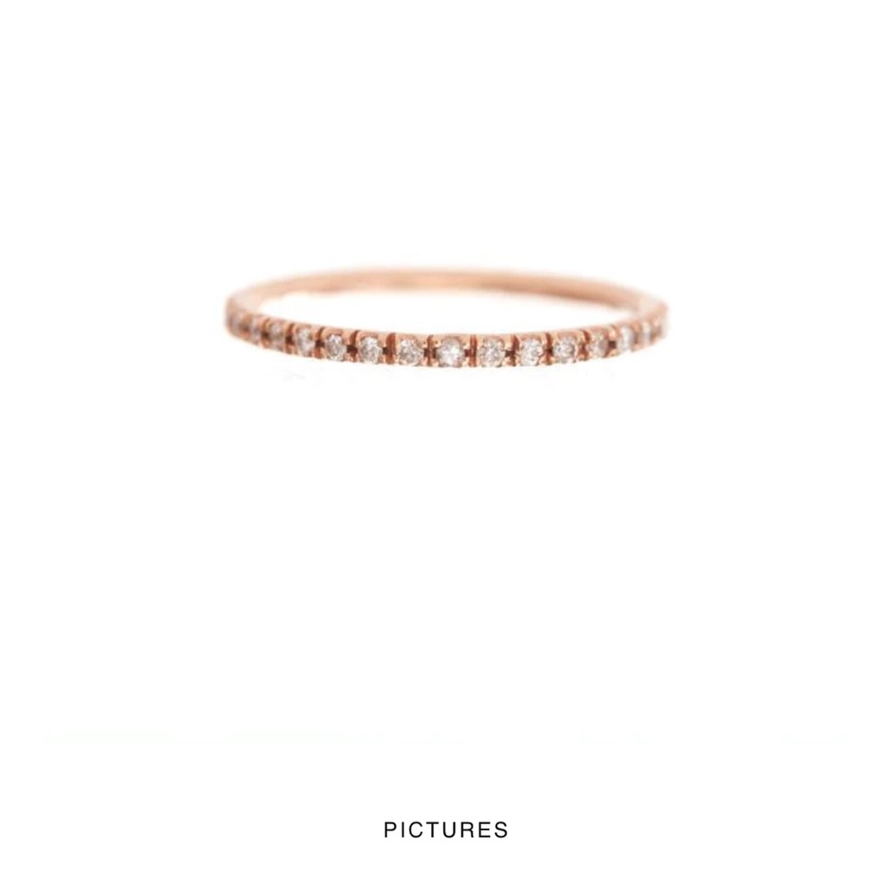 Ariel Gordon Mini Pave Diamond Band 14K Rose Gold Size 4.5